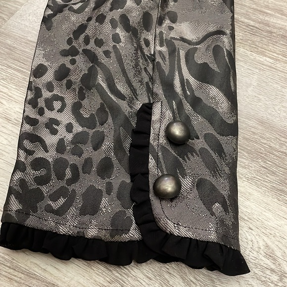 Coldwater Creek Black & Silver Print Button Down Blazer / Jacket Size Medium - Picture 14 of 16